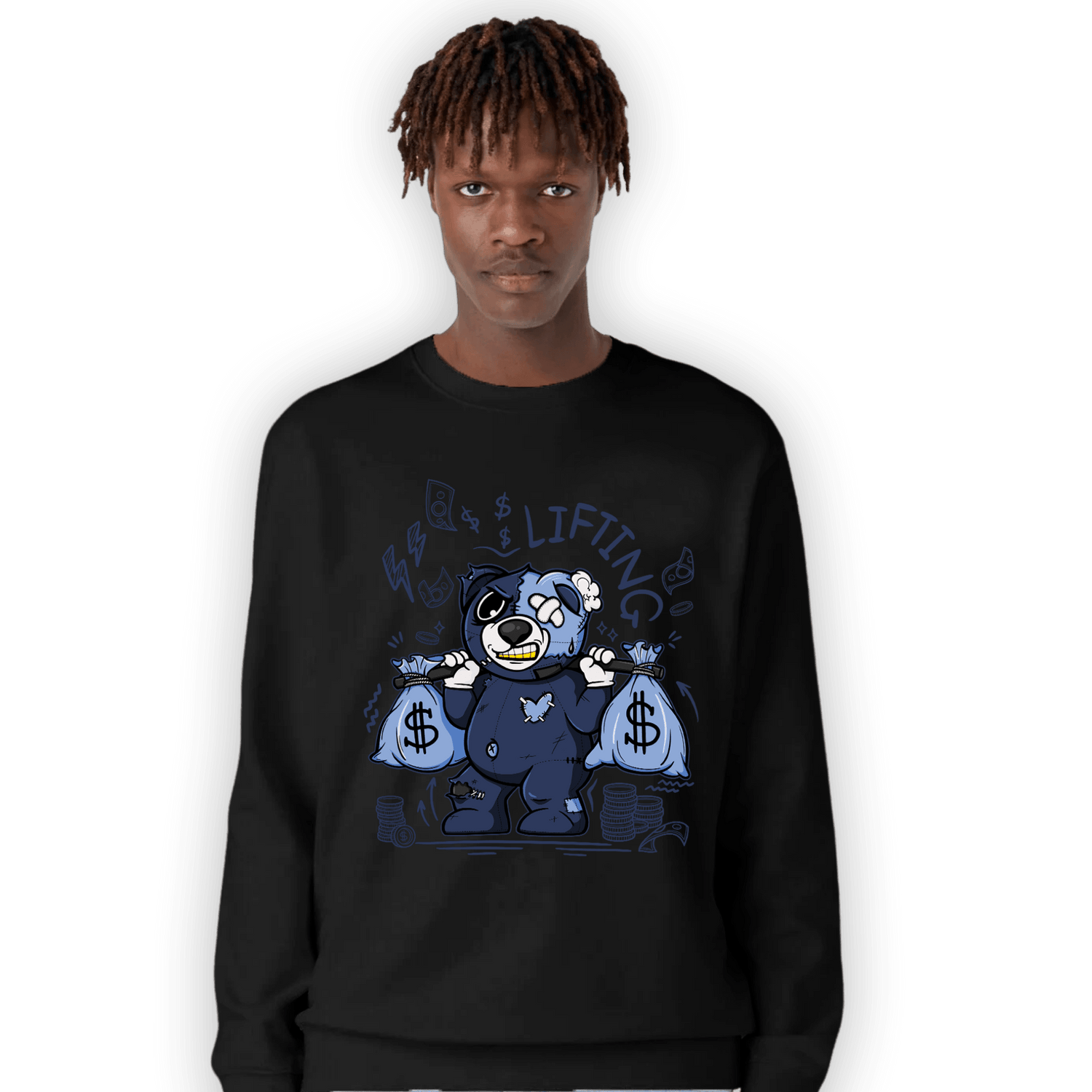 Midnight Navy 5s Sweatshirt Match Money Lifting BER - NastyJamz