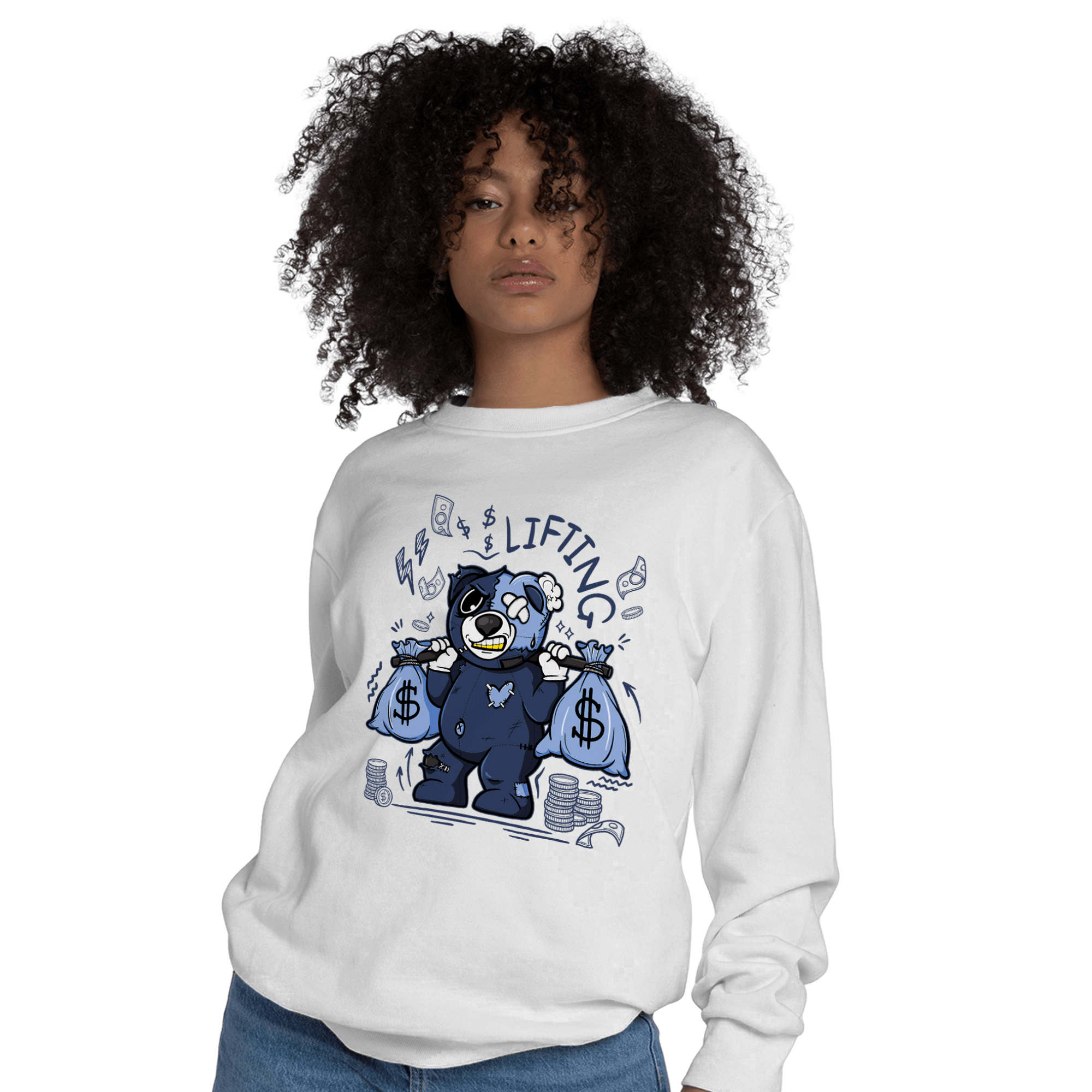 Midnight Navy 5s Sweatshirt Match Money Lifting BER - NastyJamz