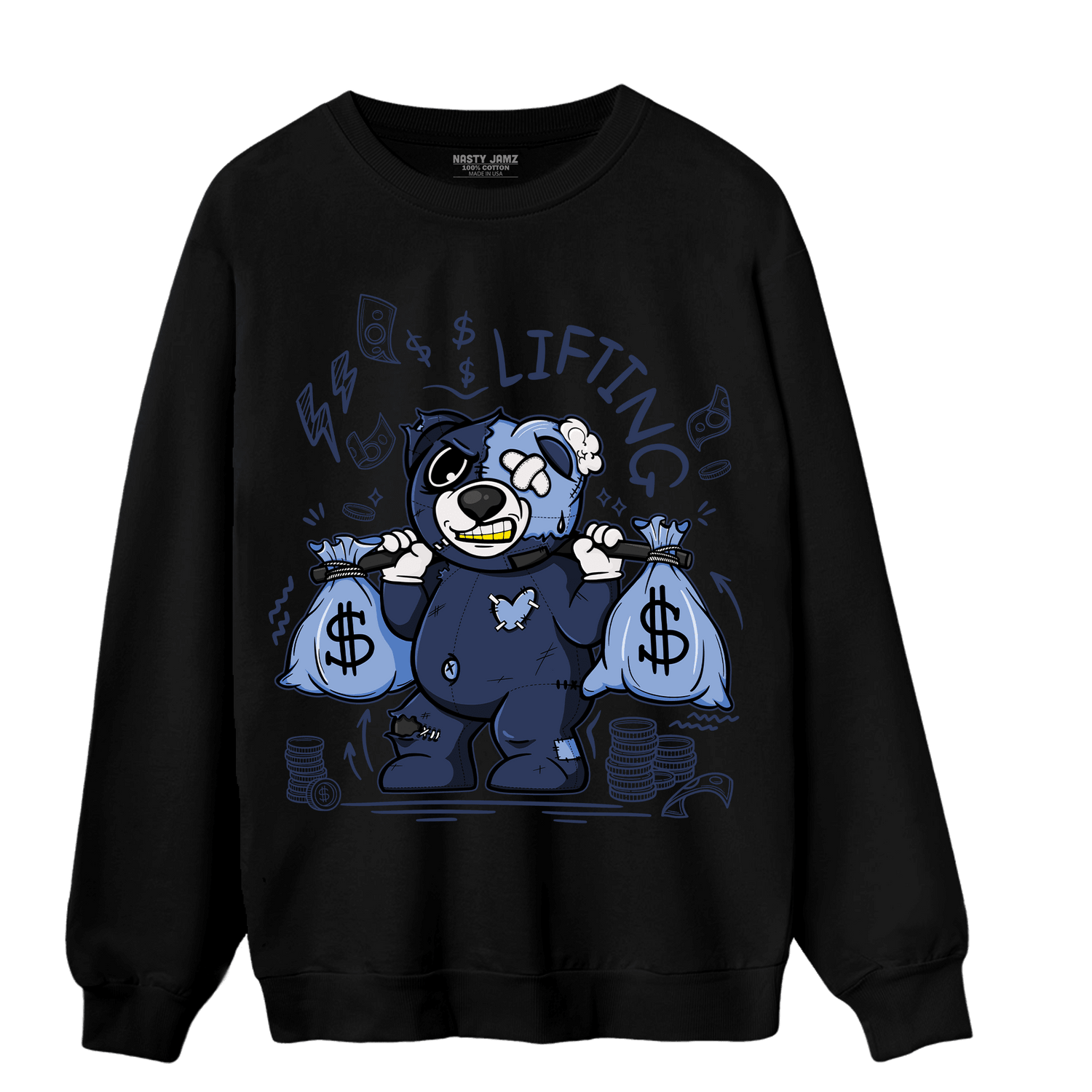 Midnight Navy 5s Sweatshirt Match Money Lifting BER - NastyJamz