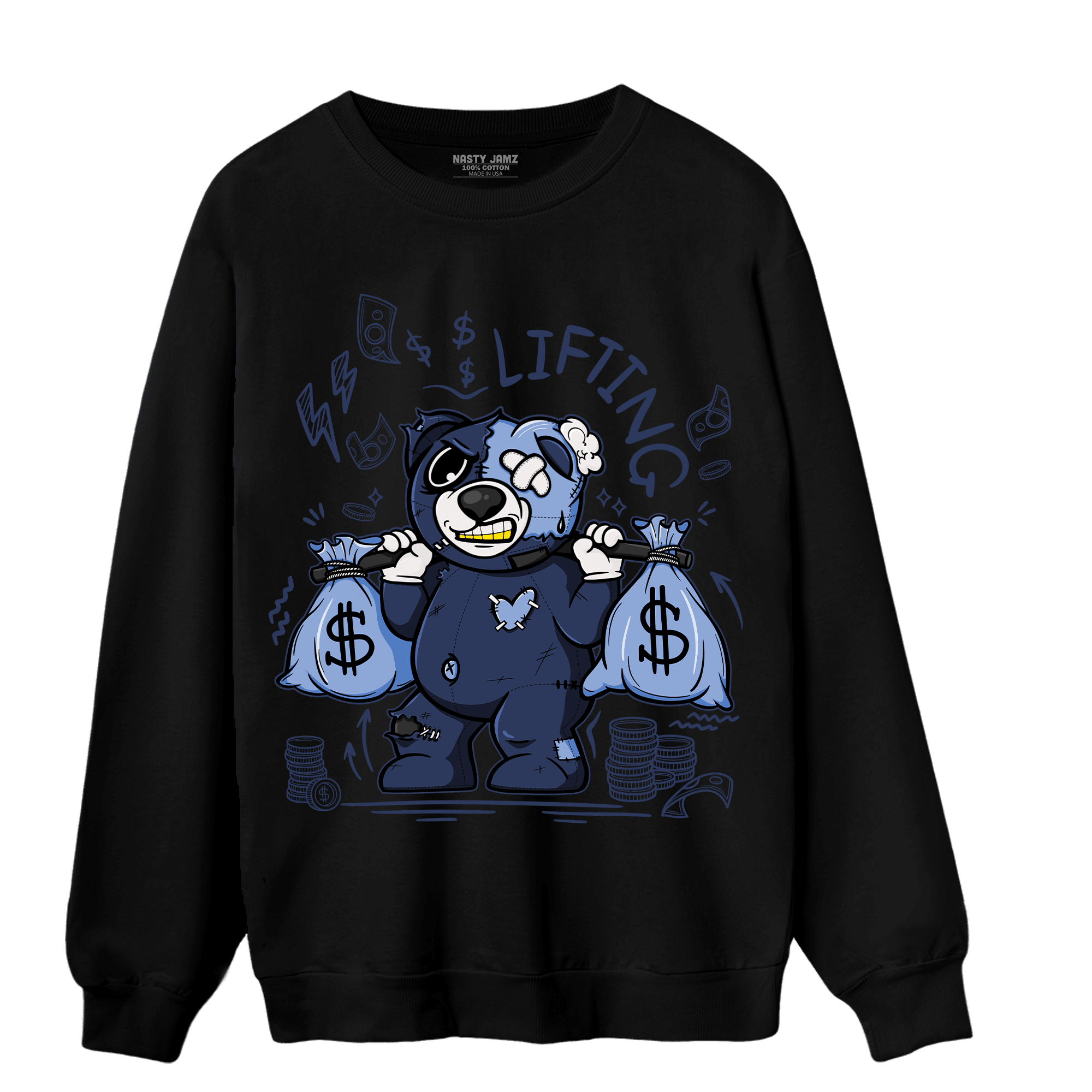 Midnight Navy 5s Sweatshirt Match Money Lifting BER - NastyJamz