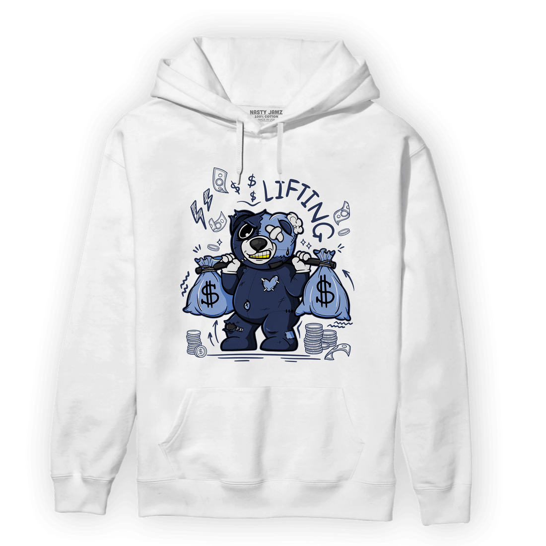 Midnight Navy 5s Hoodie Match Money Lifting BER - NastyJamz