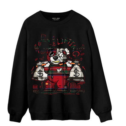 Plaid 5s Sweatshirt Match Money Lifting BER - NastyJamz