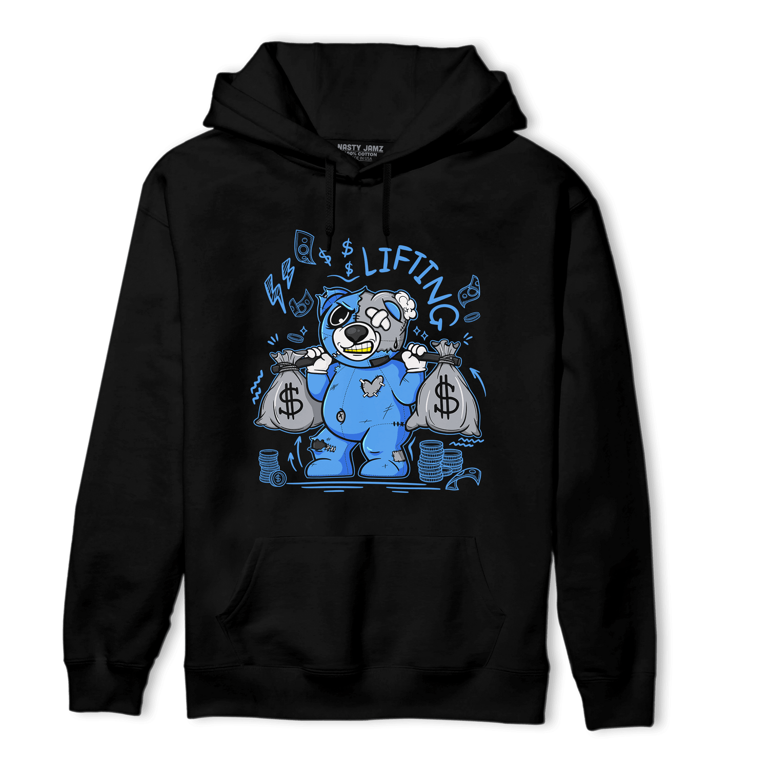 University Blue 5s Hoodie Match Money Lifting BER - NastyJamz