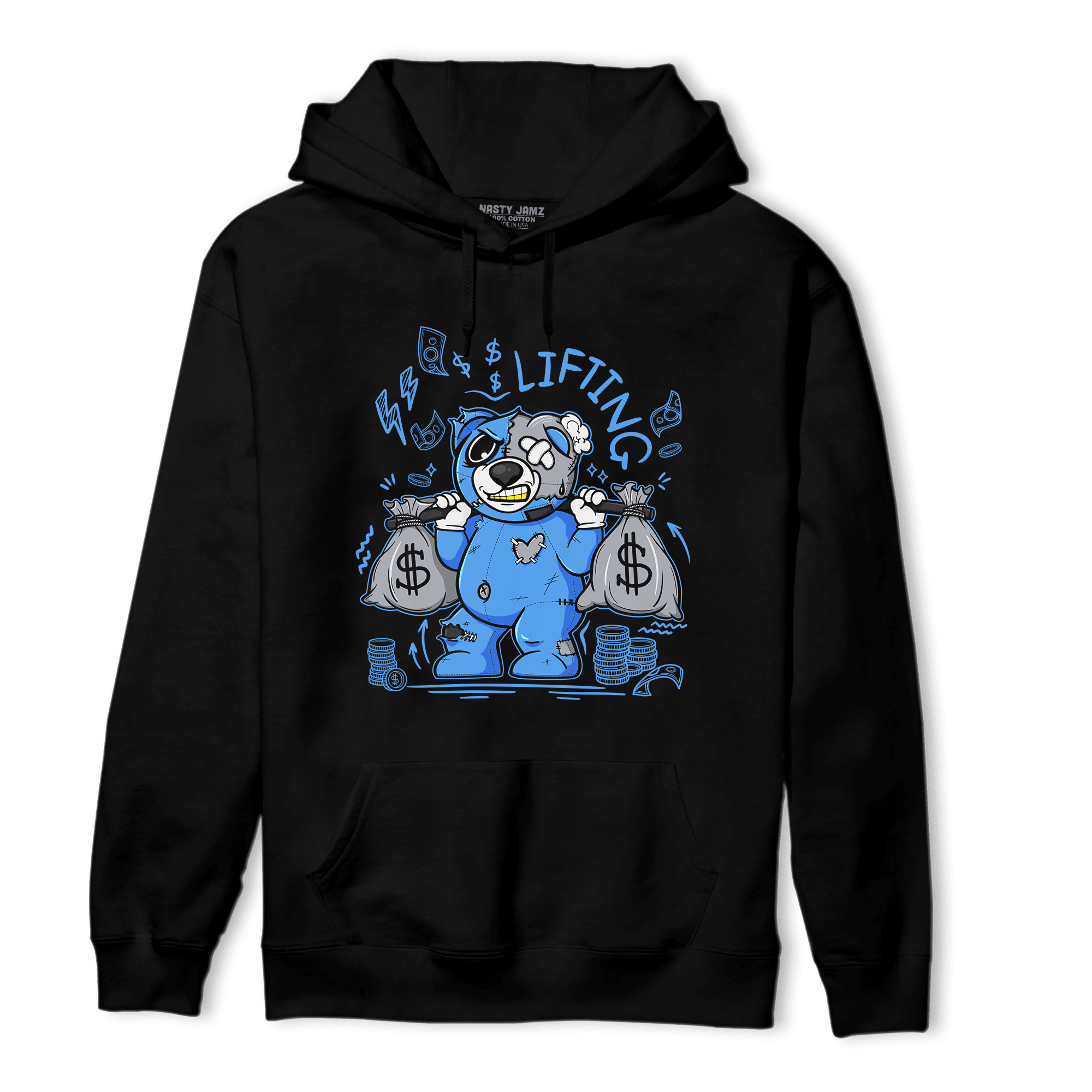 University Blue 5s Hoodie Match Money Lifting BER - NastyJamz