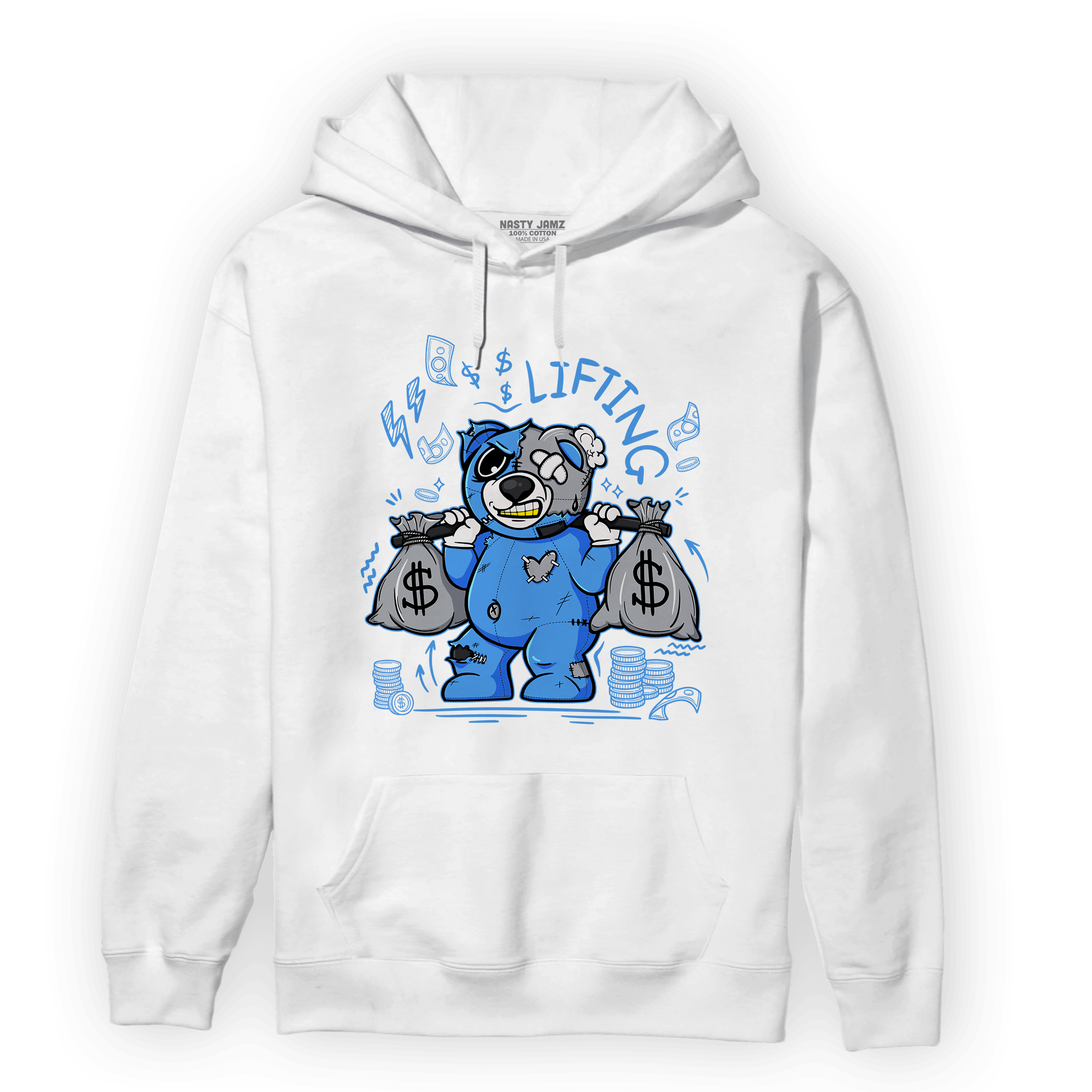 University Blue 5s Hoodie Match Money Lifting BER - NastyJamz