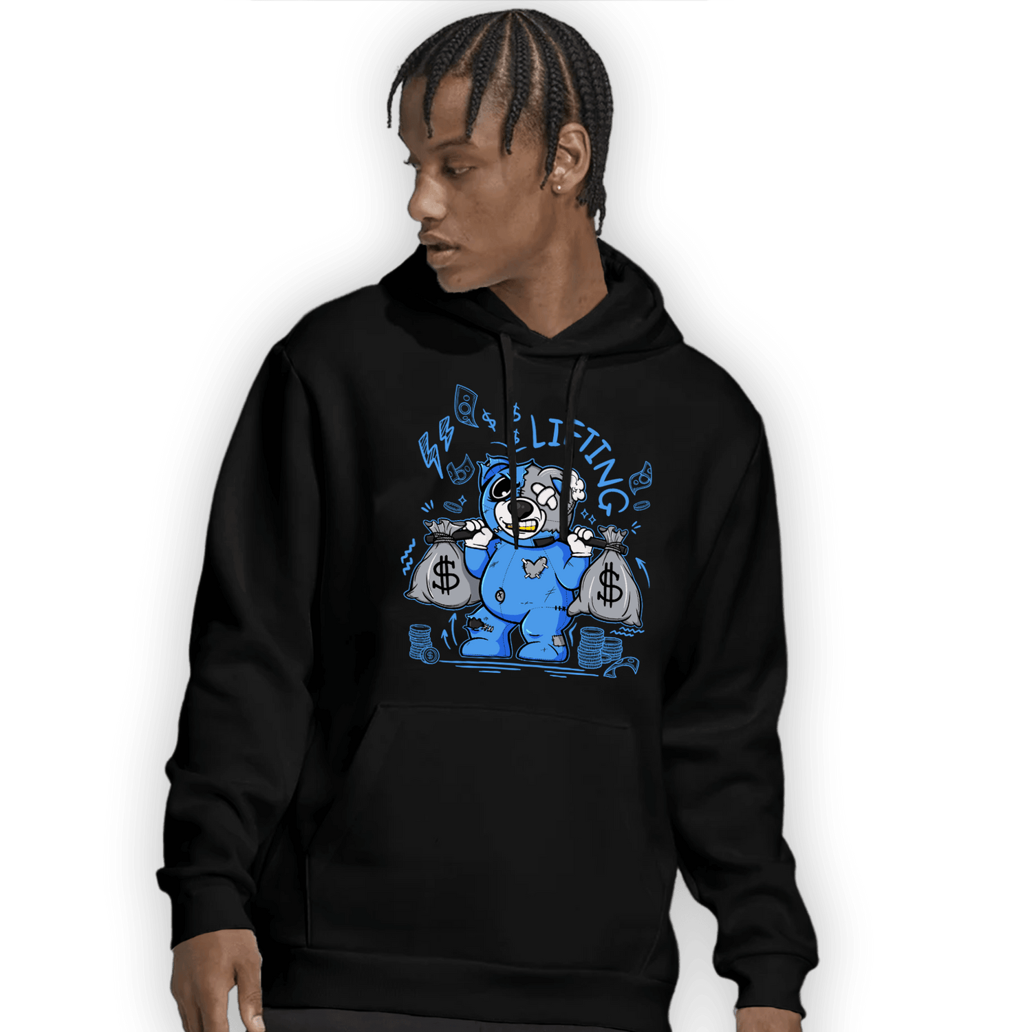 University Blue 5s Hoodie Match Money Lifting BER - NastyJamz