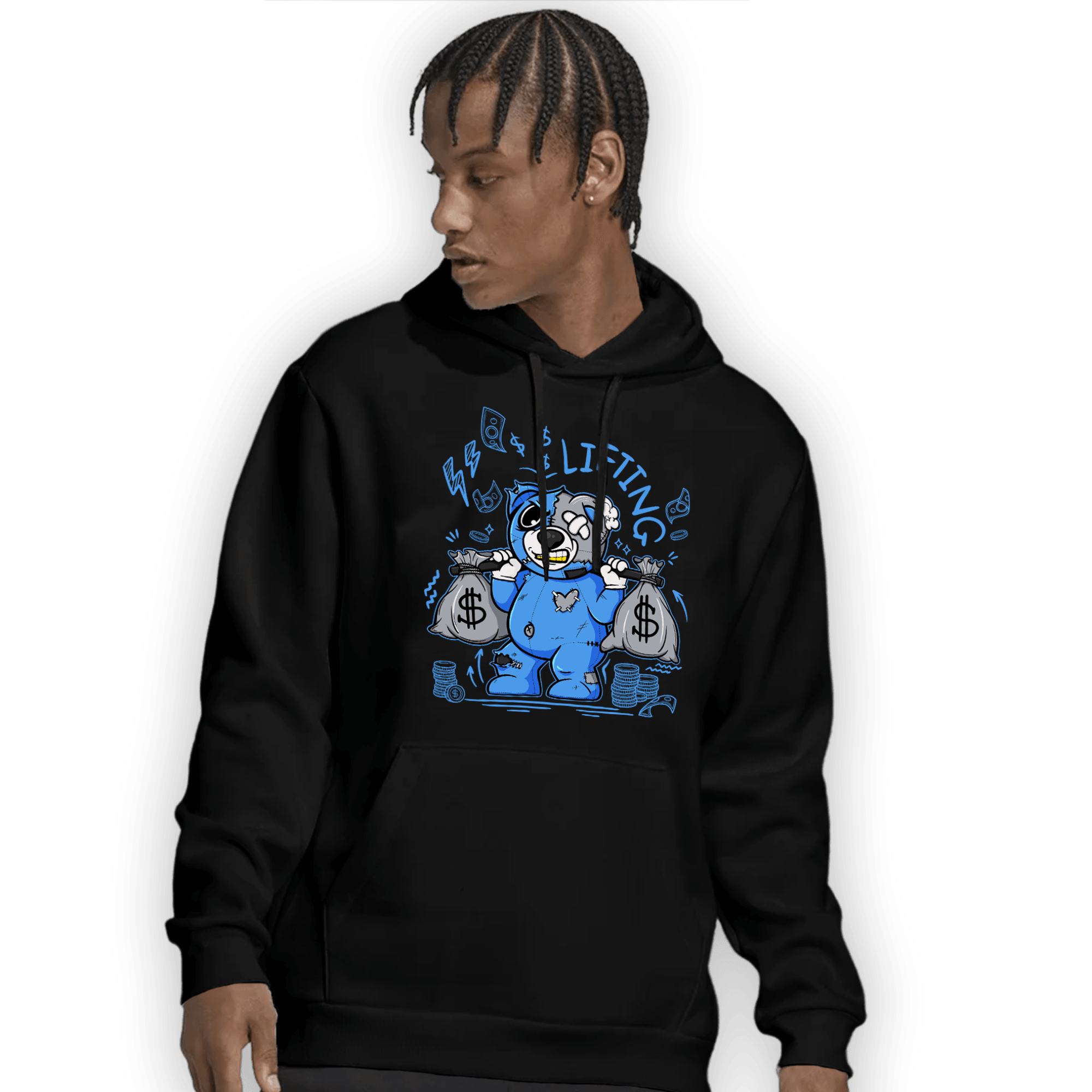 University Blue 5s Hoodie Match Money Lifting BER - NastyJamz