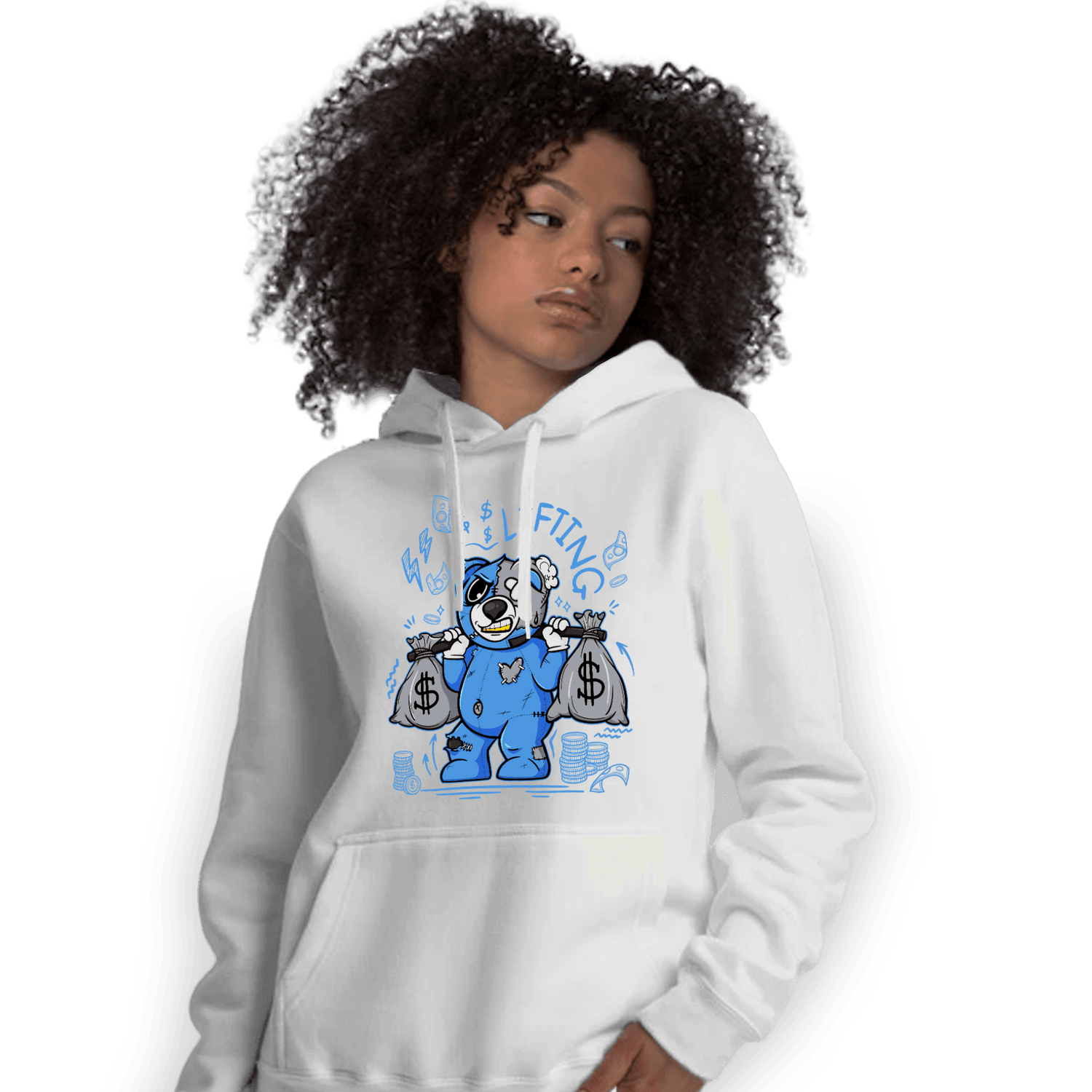 University Blue 5s Hoodie Match Money Lifting BER - NastyJamz