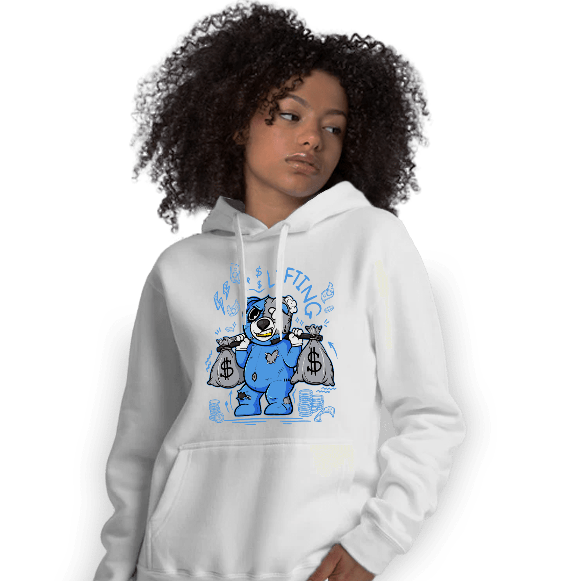 University Blue 5s Hoodie Match Money Lifting BER - NastyJamz