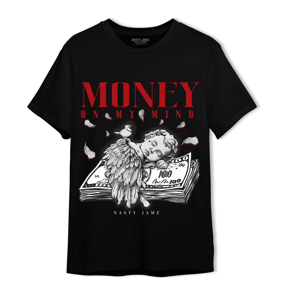 Cherry 11s T Shirt Match Money On My Mind Angel - NastyJamz