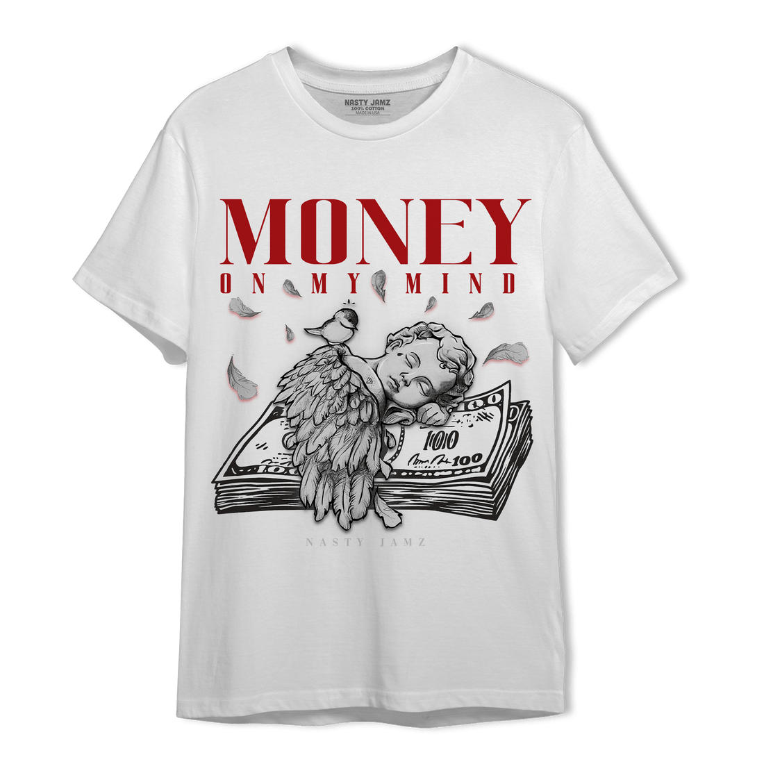 Cherry 11s T Shirt Match Money On My Mind Angel - NastyJamz