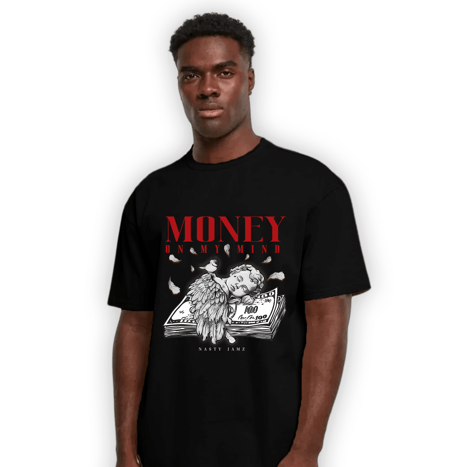 Cherry 11s T Shirt Match Money On My Mind Angel - NastyJamz