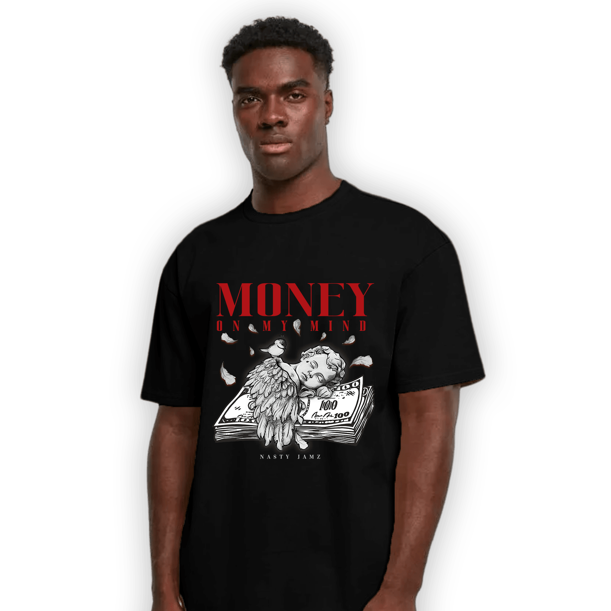 Cherry 11s T Shirt Match Money On My Mind Angel - NastyJamz