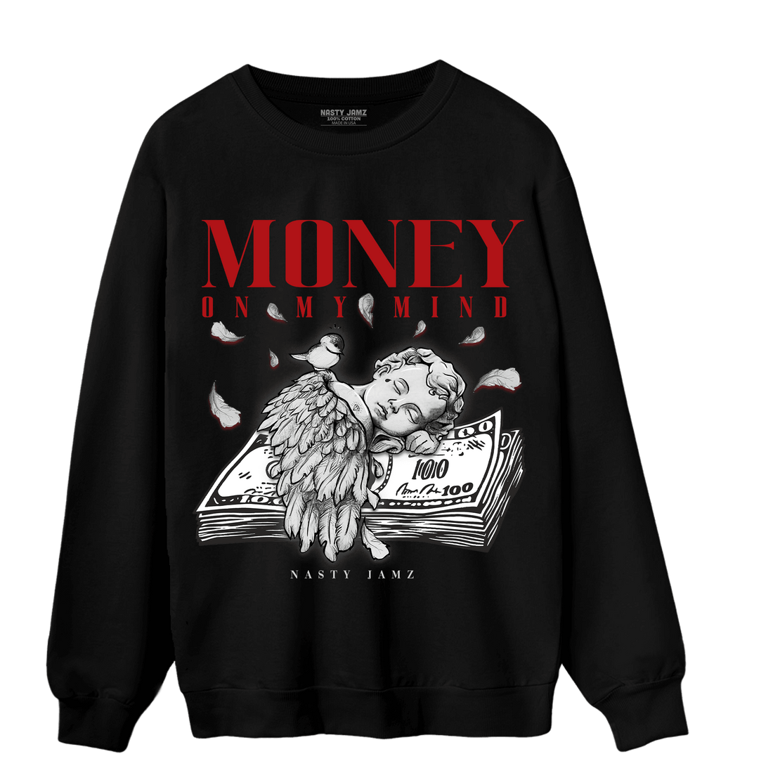 Cherry 11s Sweatshirt Match Money On My Mind Angel - NastyJamz