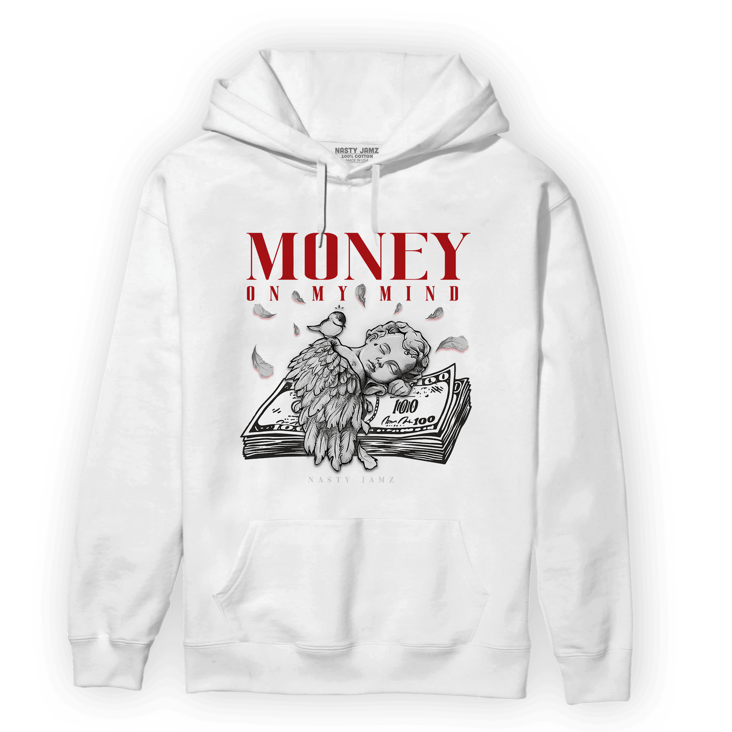 Cherry 11s Hoodie Match Money On My Mind Angel - NastyJamz