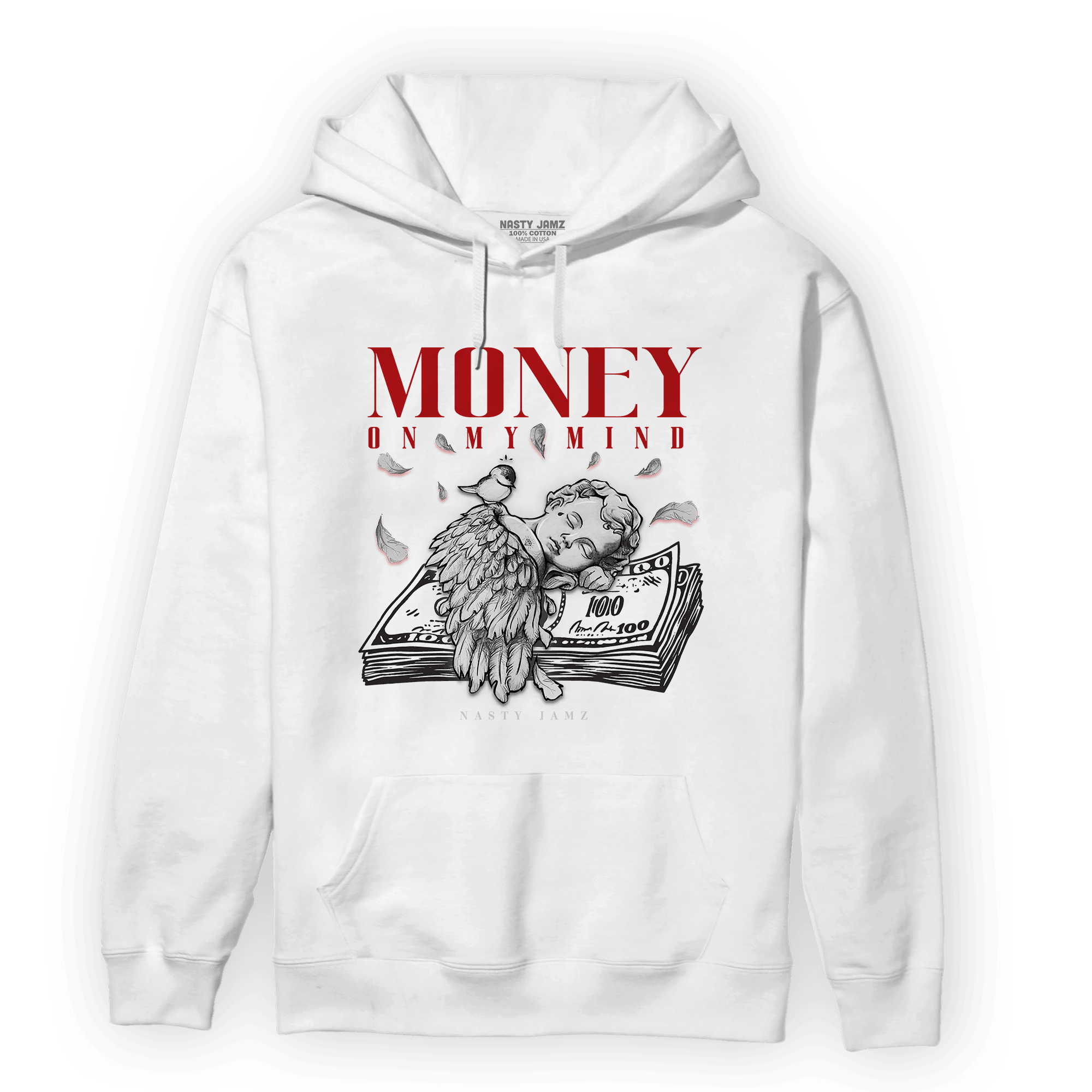 Cherry 11s Hoodie Match Money On My Mind Angel - NastyJamz