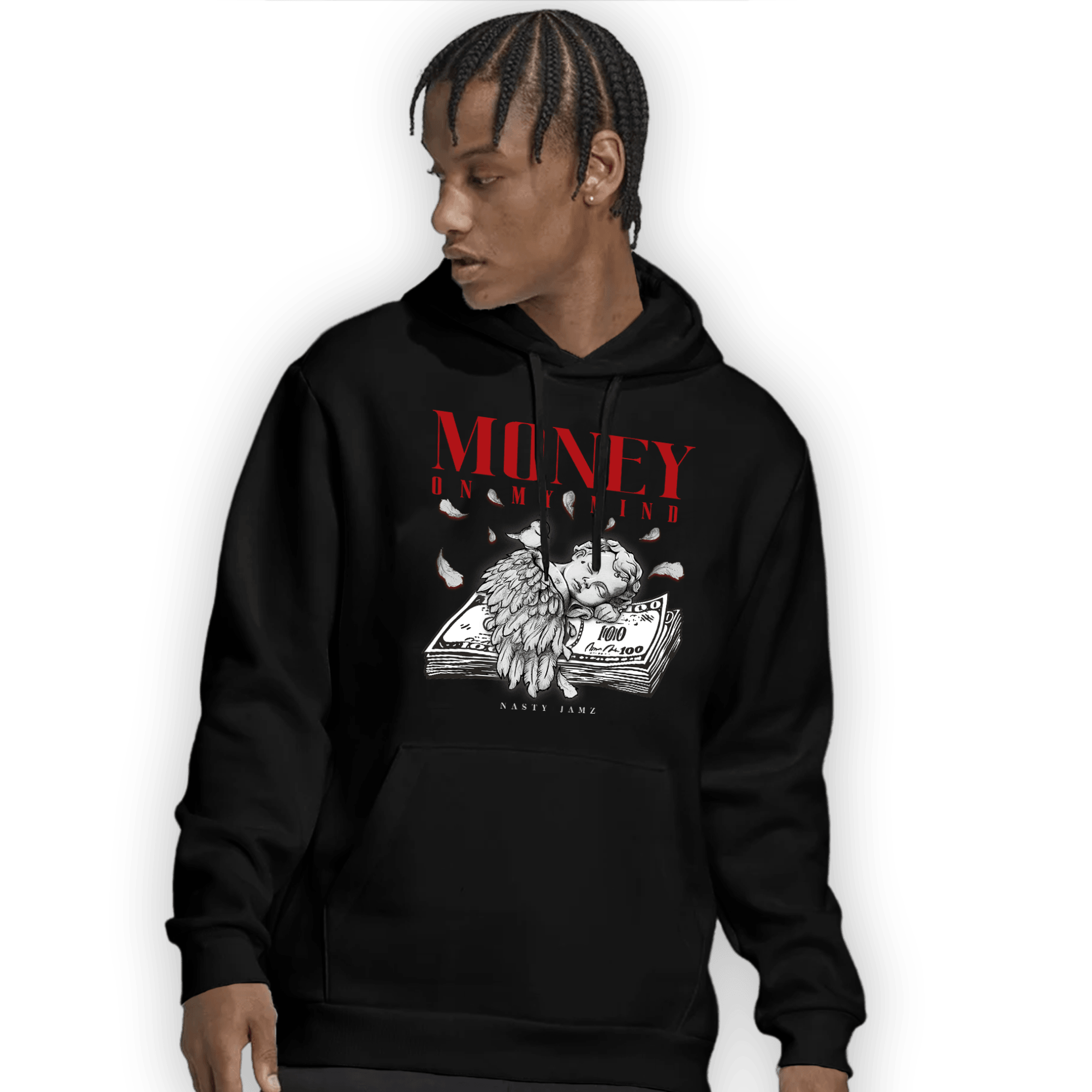 Cherry 11s Hoodie Match Money On My Mind Angel - NastyJamz
