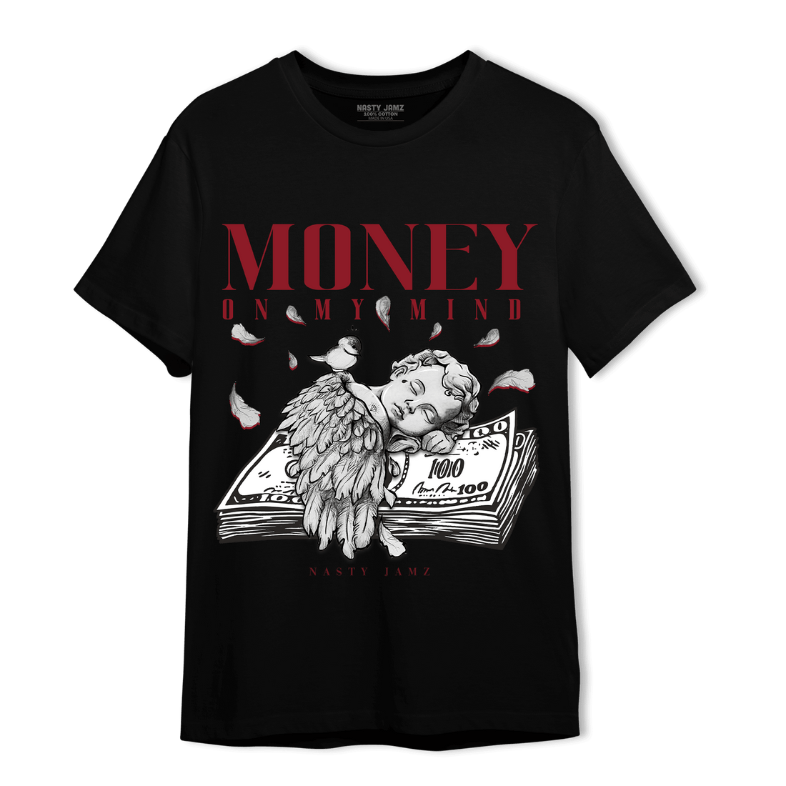 Cherry 12s T Shirt Match Money On My Mind Angel - NastyJamz