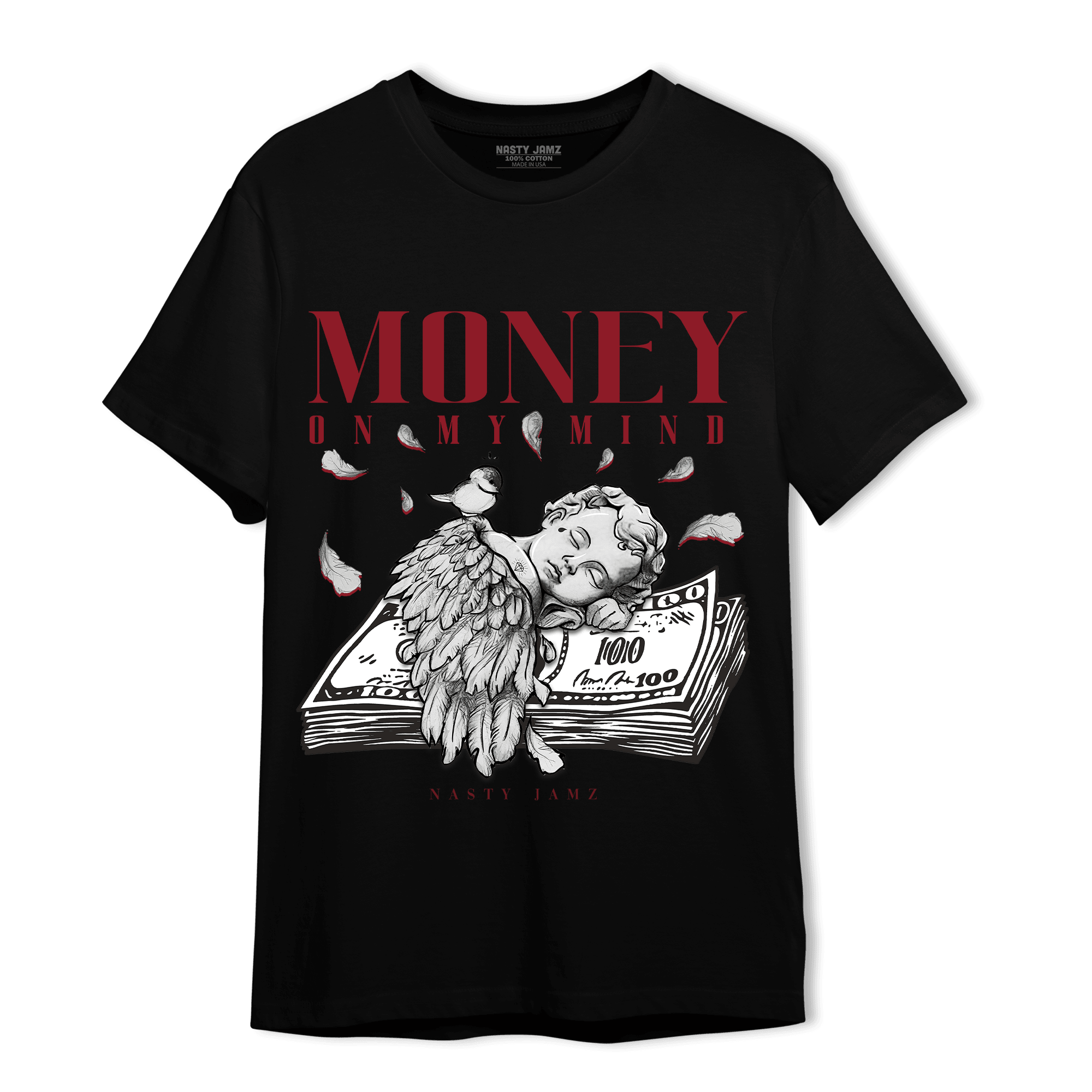Cherry 12s T Shirt Match Money On My Mind Angel - NastyJamz