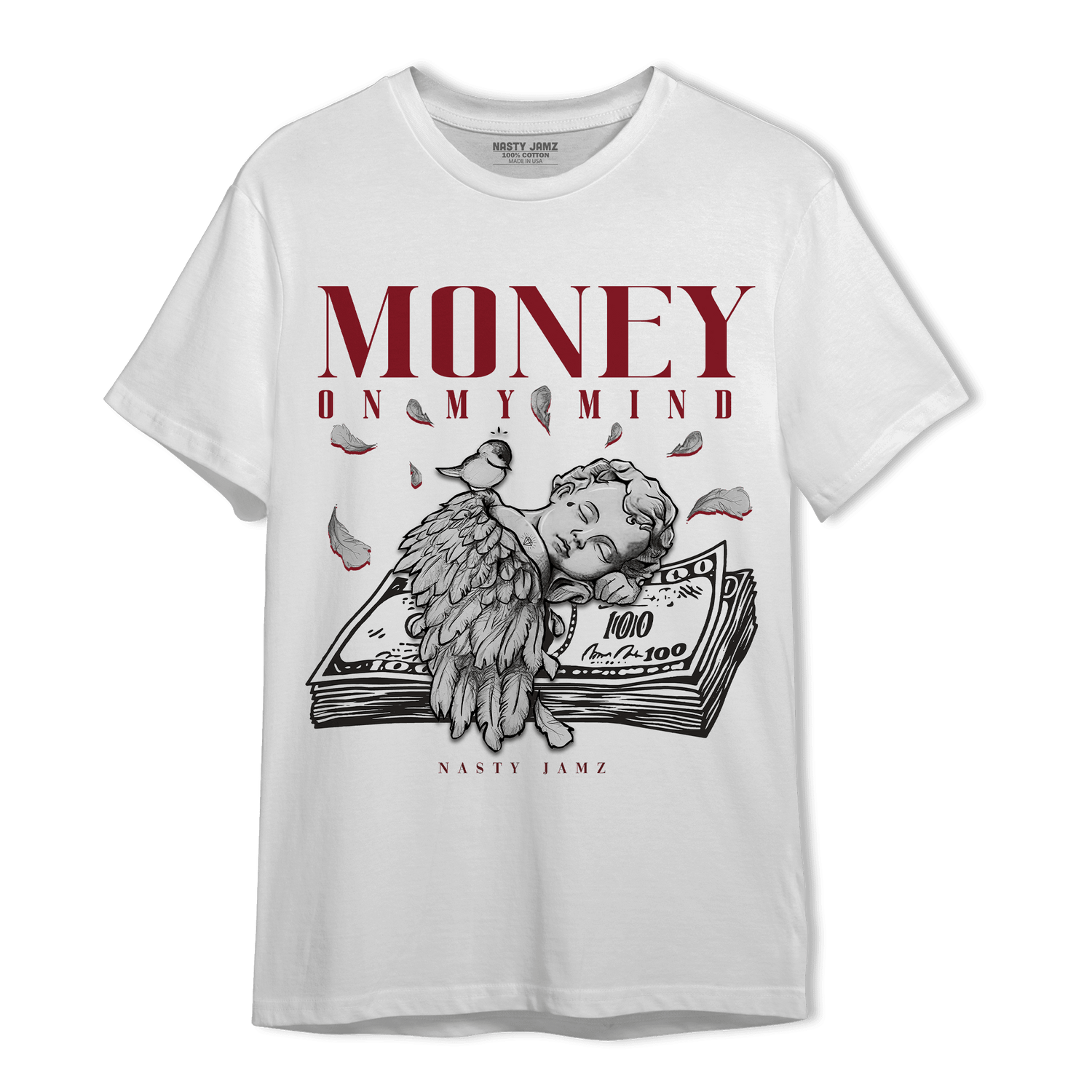 Cherry 12s T Shirt Match Money On My Mind Angel - NastyJamz