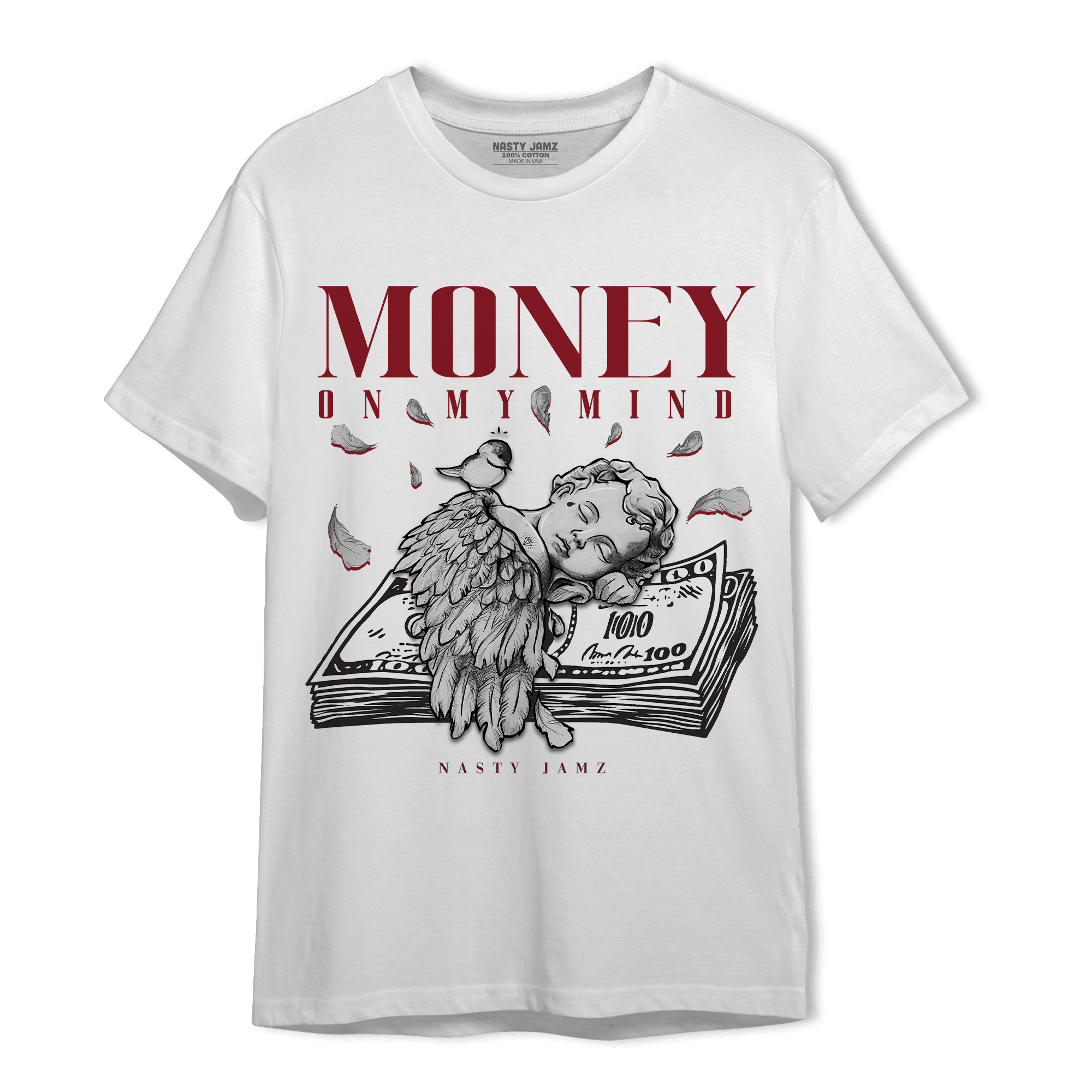 Cherry 12s T Shirt Match Money On My Mind Angel - NastyJamz