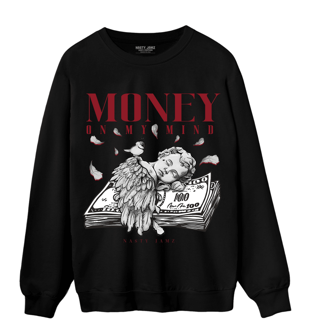 Cherry 12s Sweatshirt Match Money On My Mind Angel - NastyJamz
