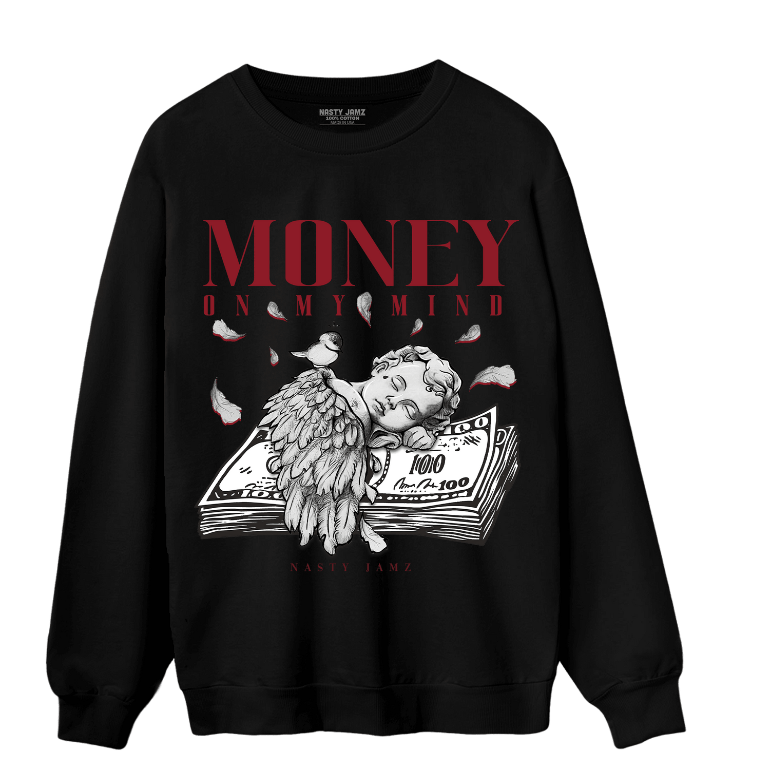 Cherry 12s Sweatshirt Match Money On My Mind Angel - NastyJamz