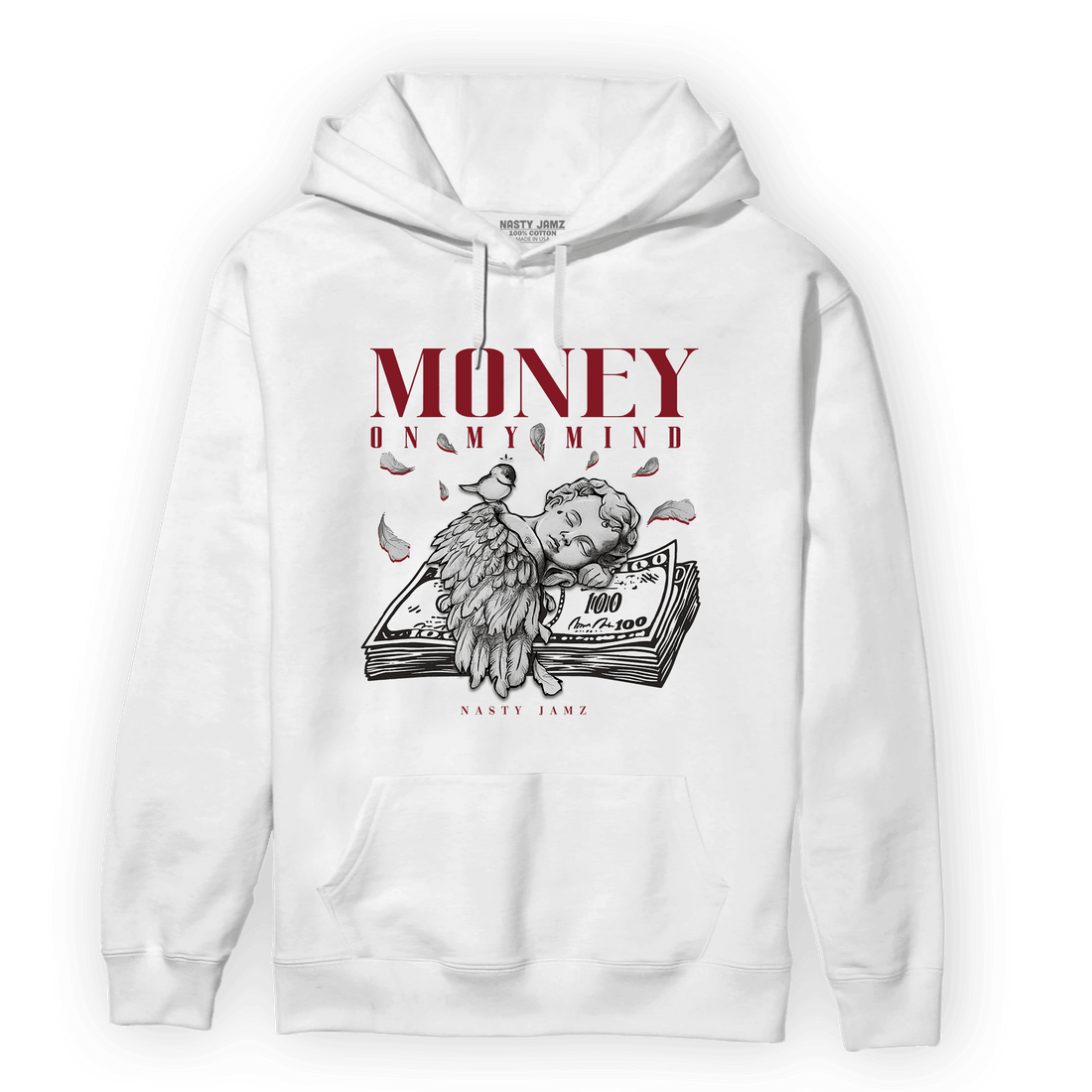 Cherry 12s Hoodie Match Money On My Mind Angel - NastyJamz