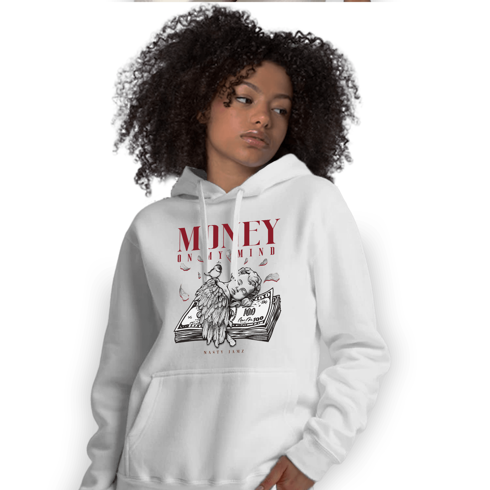 Cherry 12s Hoodie Match Money On My Mind Angel - NastyJamz