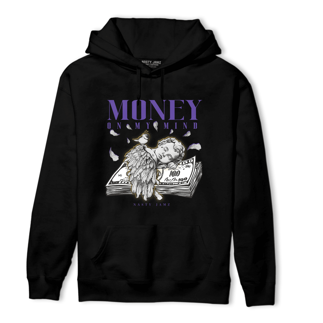 Field Purple 12s Hoodie Match Money On My Mind Angel - NastyJamz