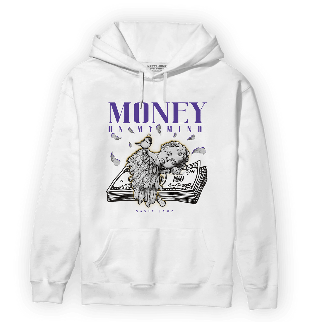 Field Purple 12s Hoodie Match Money On My Mind Angel - NastyJamz