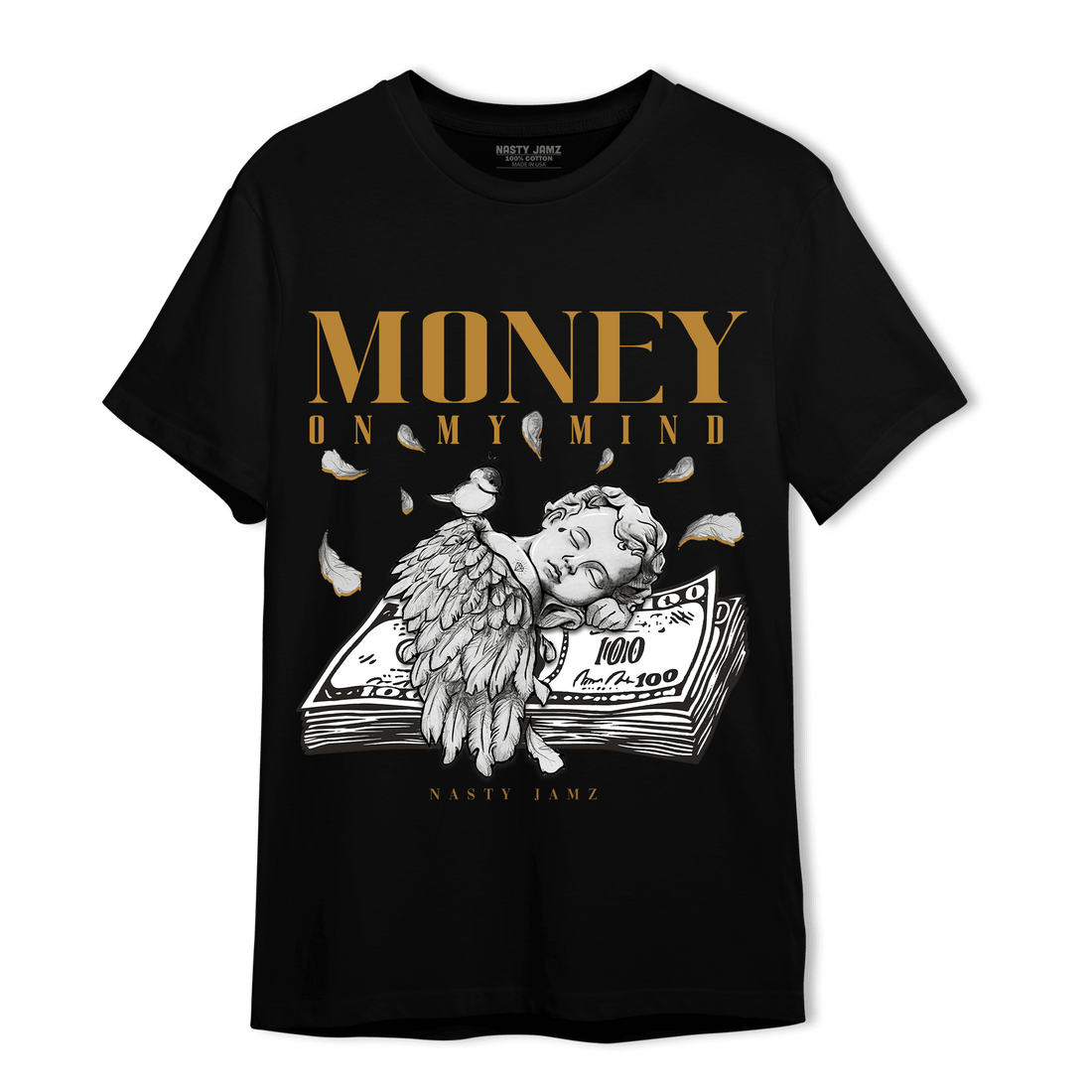 Wheat 13s T Shirt Match Money On My Mind Angel - NastyJamz