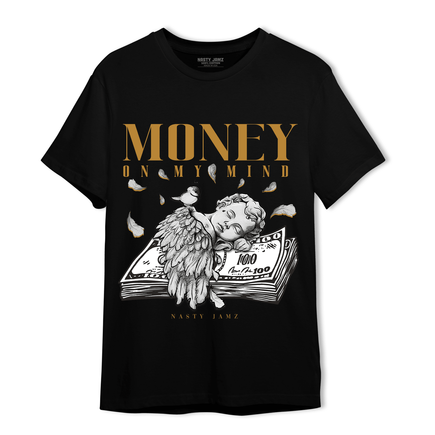 Wheat 13s T Shirt Match Money On My Mind Angel - NastyJamz