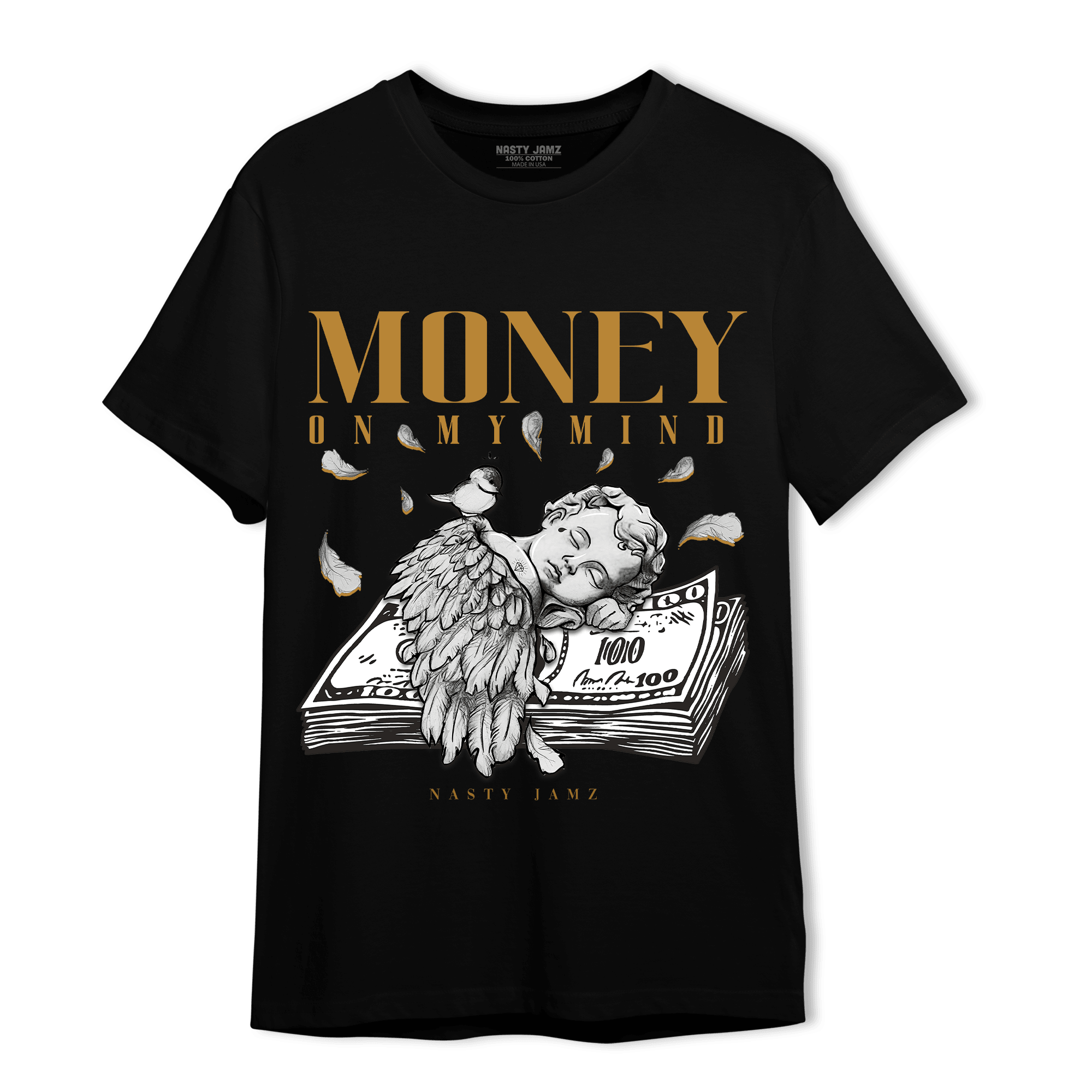 Wheat 13s T Shirt Match Money On My Mind Angel - NastyJamz