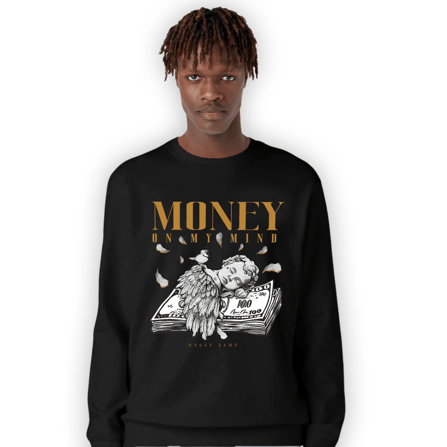 Wheat 13s Sweatshirt Match Money On My Mind Angel - NastyJamz