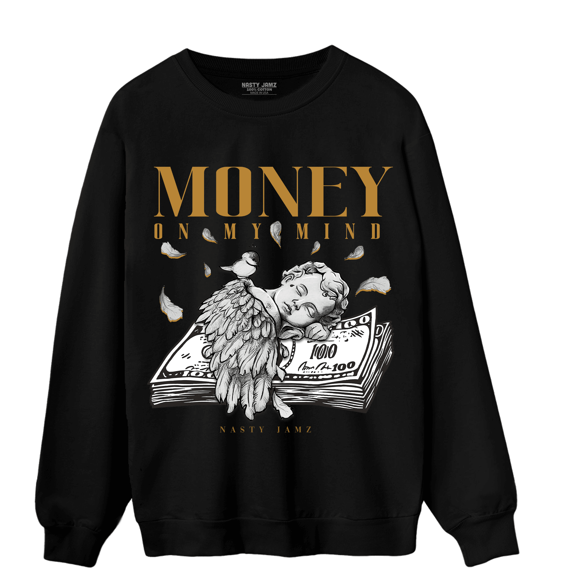 Wheat 13s Sweatshirt Match Money On My Mind Angel - NastyJamz