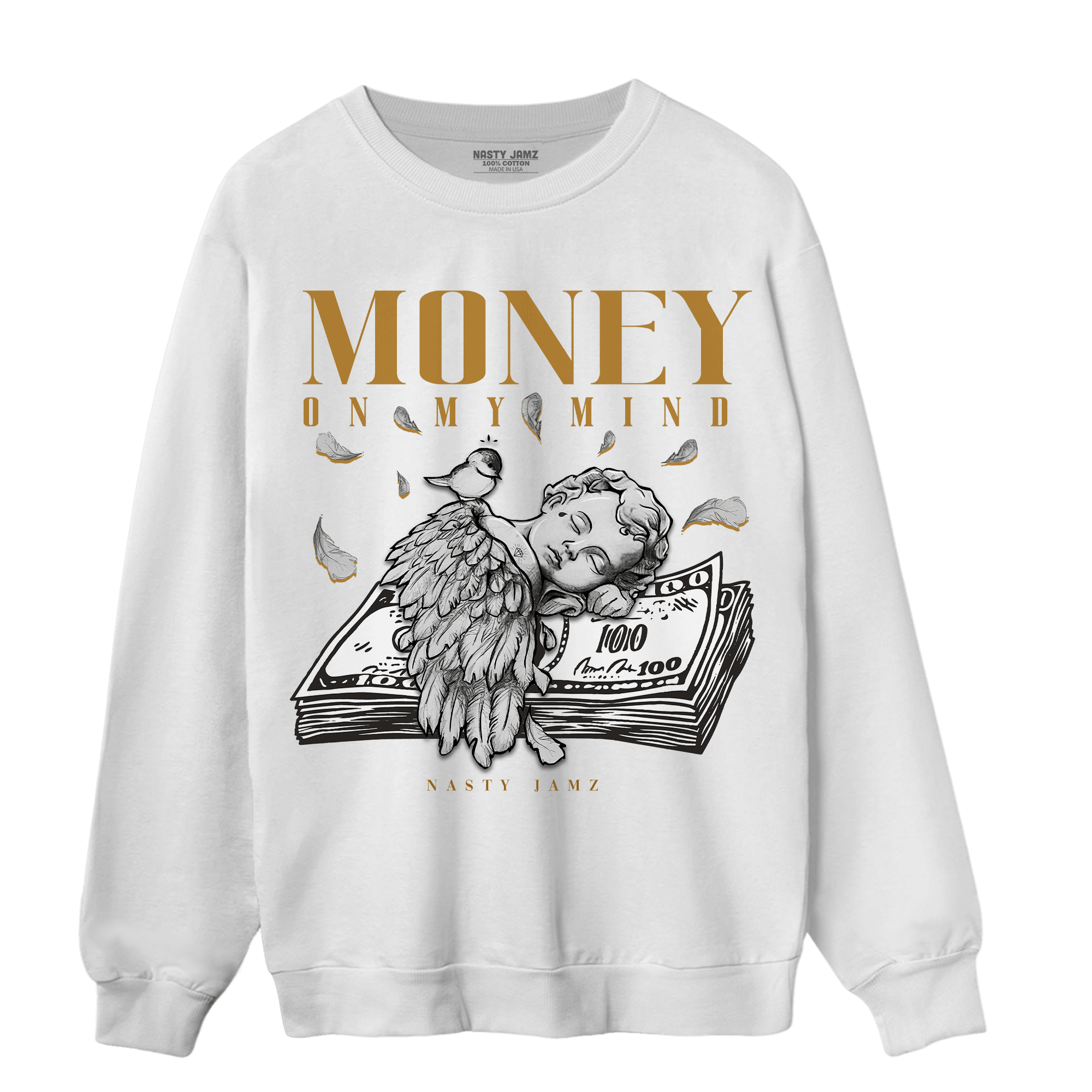 Wheat 13s Sweatshirt Match Money On My Mind Angel - NastyJamz