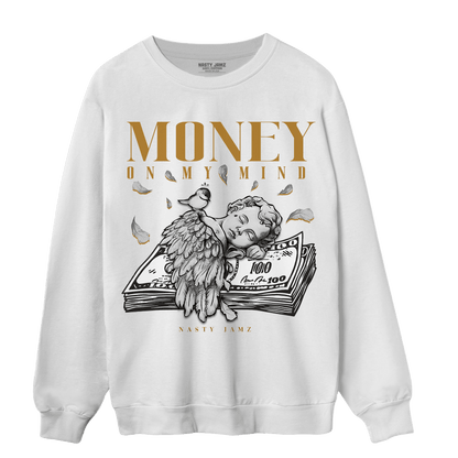 Wheat 13s Sweatshirt Match Money On My Mind Angel - NastyJamz