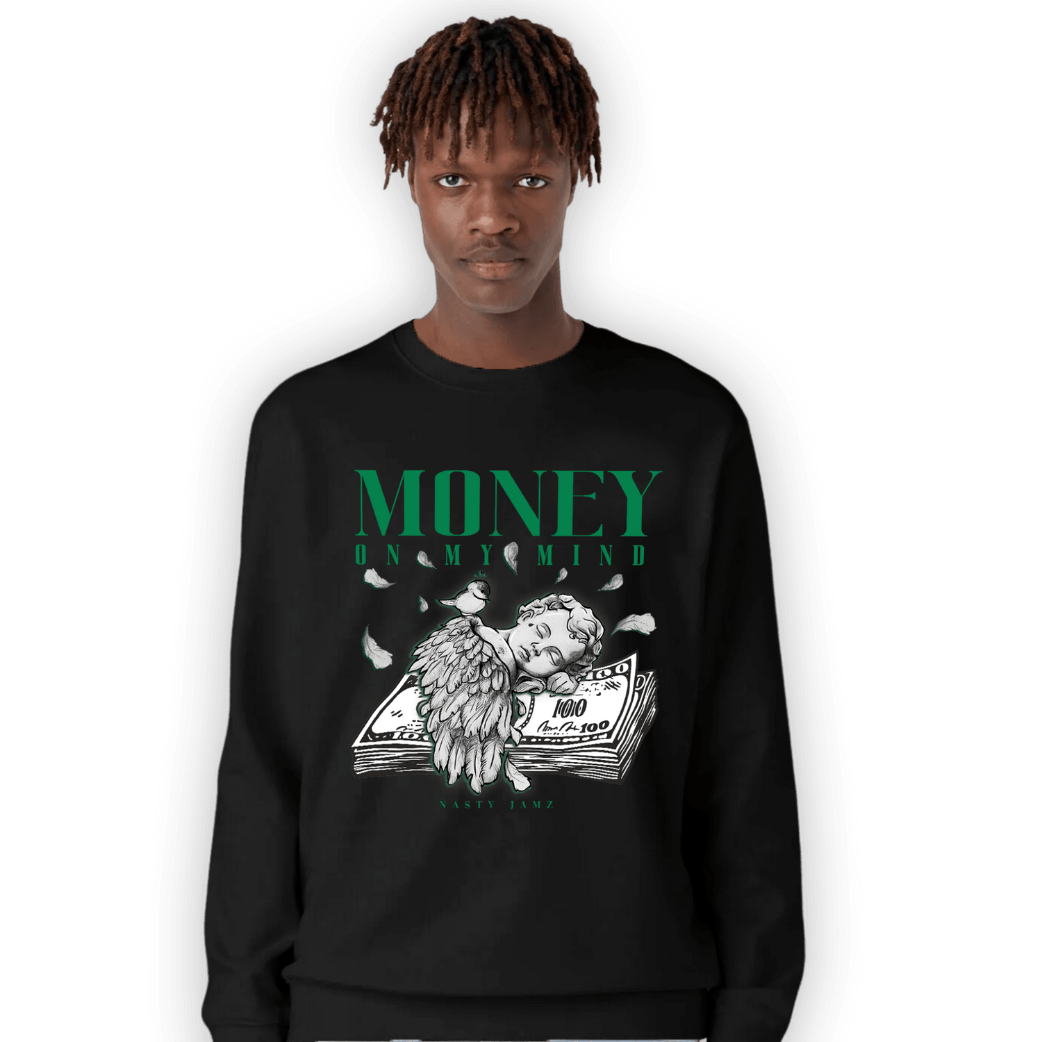 Celtic Lucky Green 1s Sweatshirt Match Money On My Mind Angel - NastyJamz