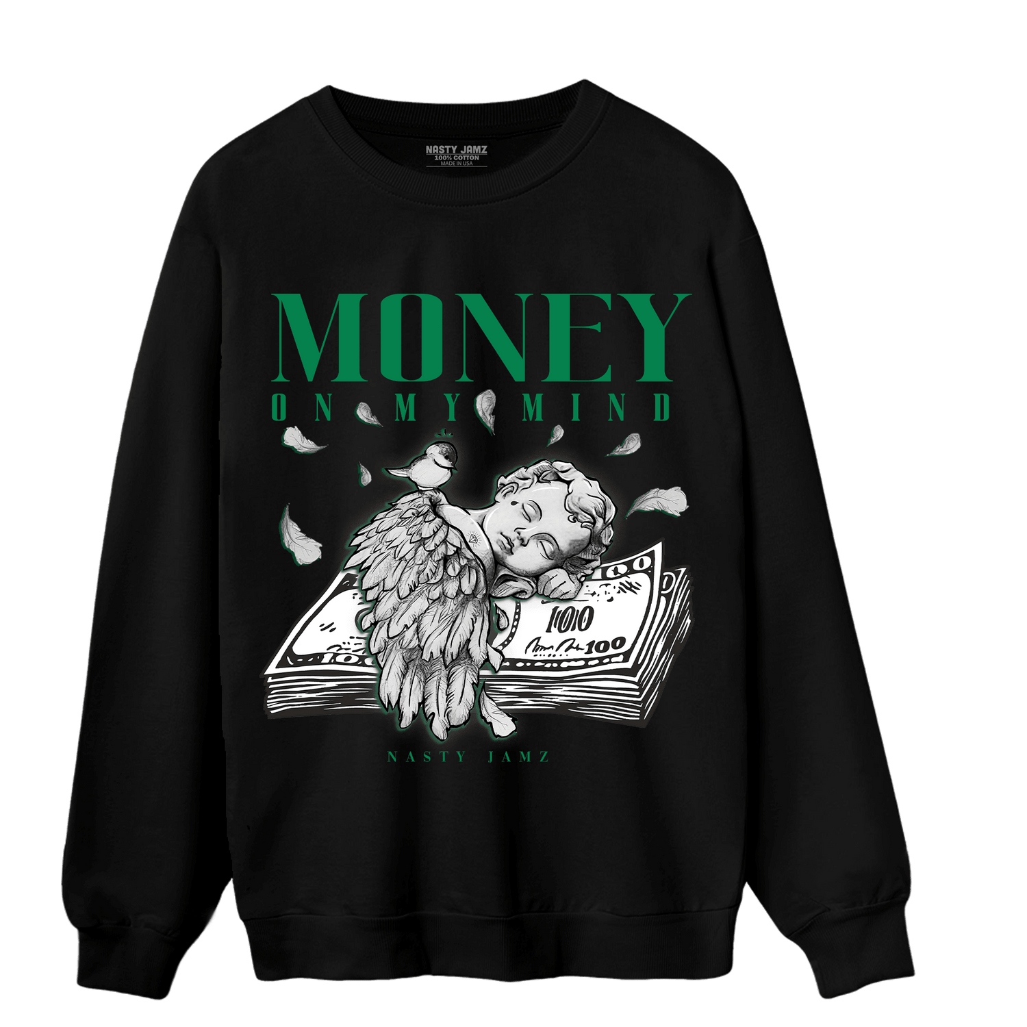 Celtic Lucky Green 1s Sweatshirt Match Money On My Mind Angel - NastyJamz
