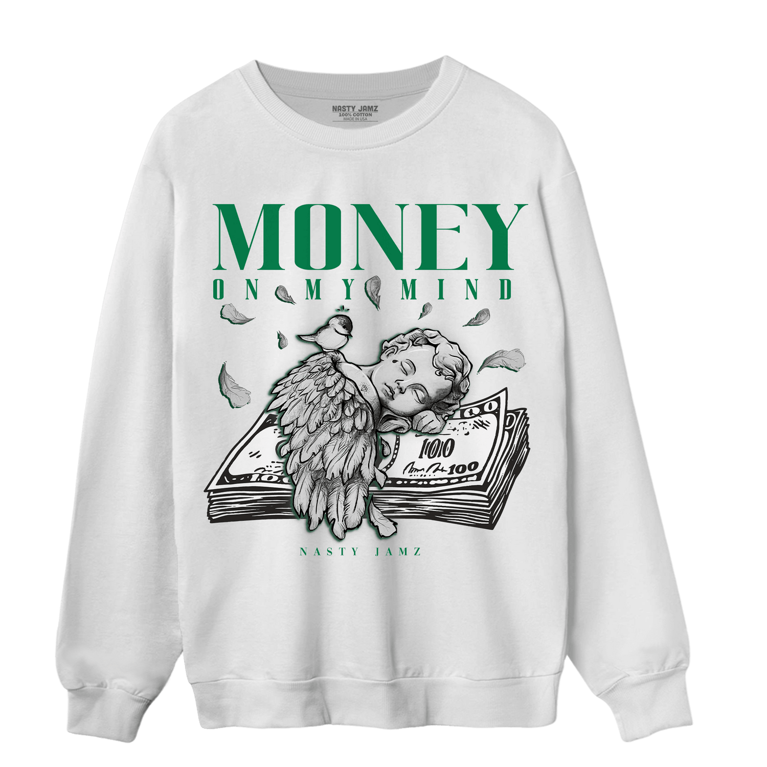 Celtic Lucky Green 1s Sweatshirt Match Money On My Mind Angel - NastyJamz