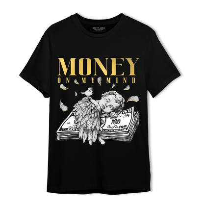 Mid SE Black Gold 1s T Shirt Match Money On My Mind Angel - NastyJamz
