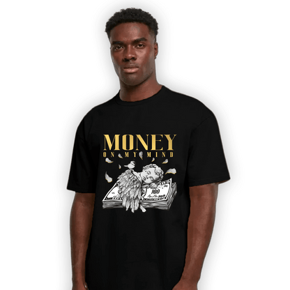 Mid SE Black Gold 1s T Shirt Match Money On My Mind Angel - NastyJamz