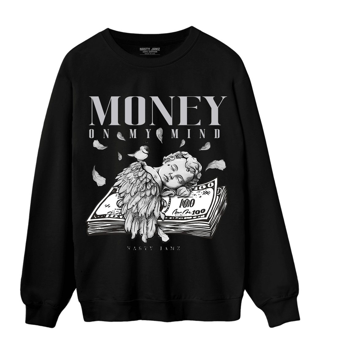 Off Noir 3s Sweatshirt Match Money On My Mind Angel - NastyJamz