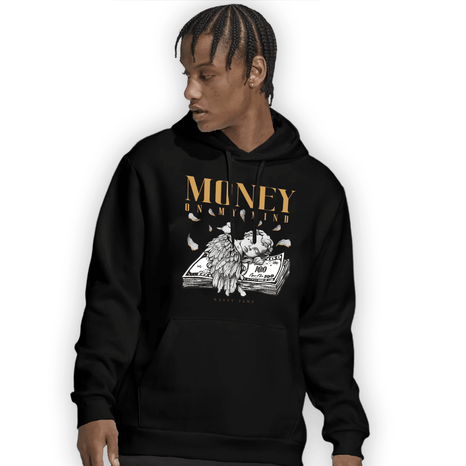 Cacao Wow 4s Hoodie Match Money On My Mind Angel - NastyJamz