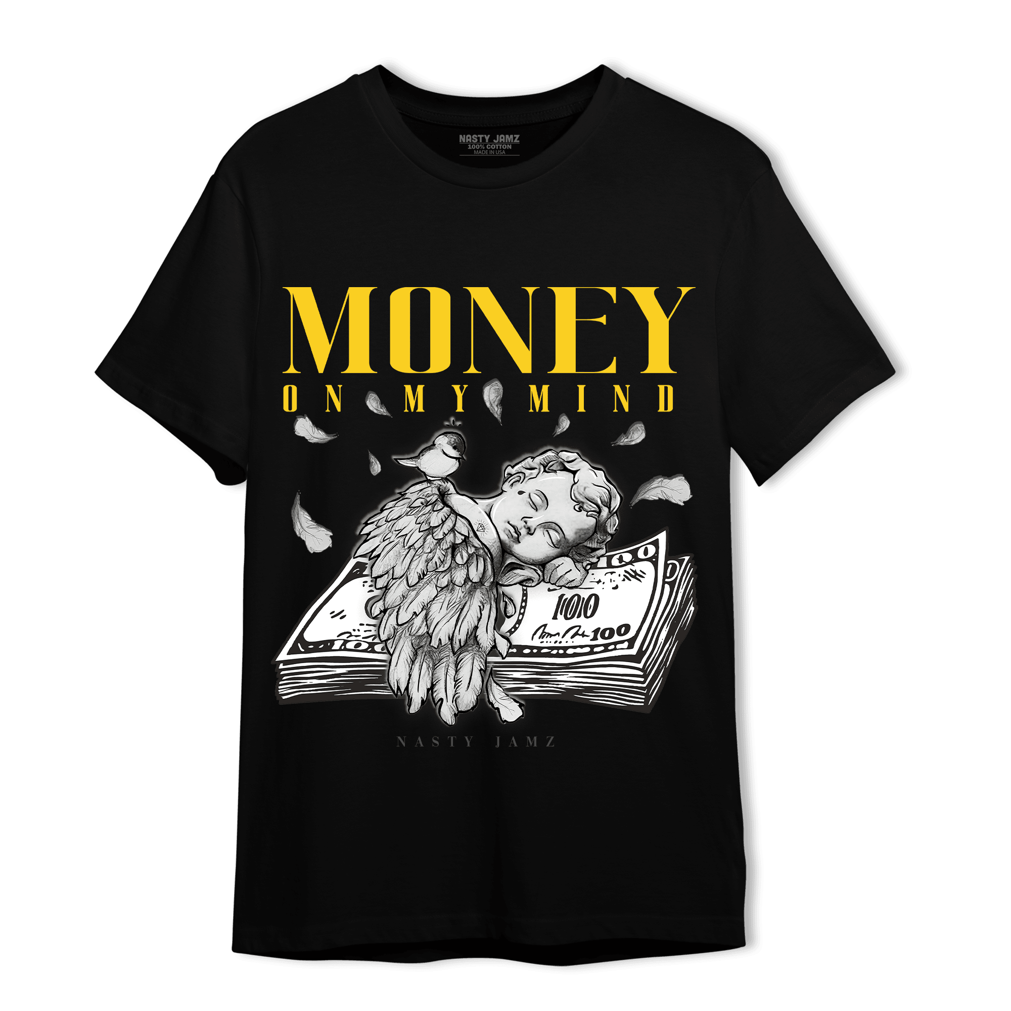 Thunder 4s T Shirt Match Money On My Mind Angel - NastyJamz