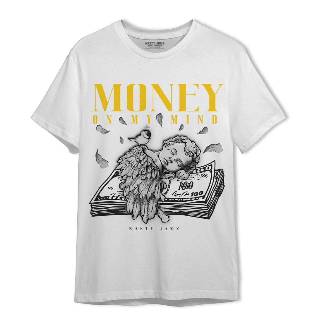 Thunder 4s T Shirt Match Money On My Mind Angel - NastyJamz