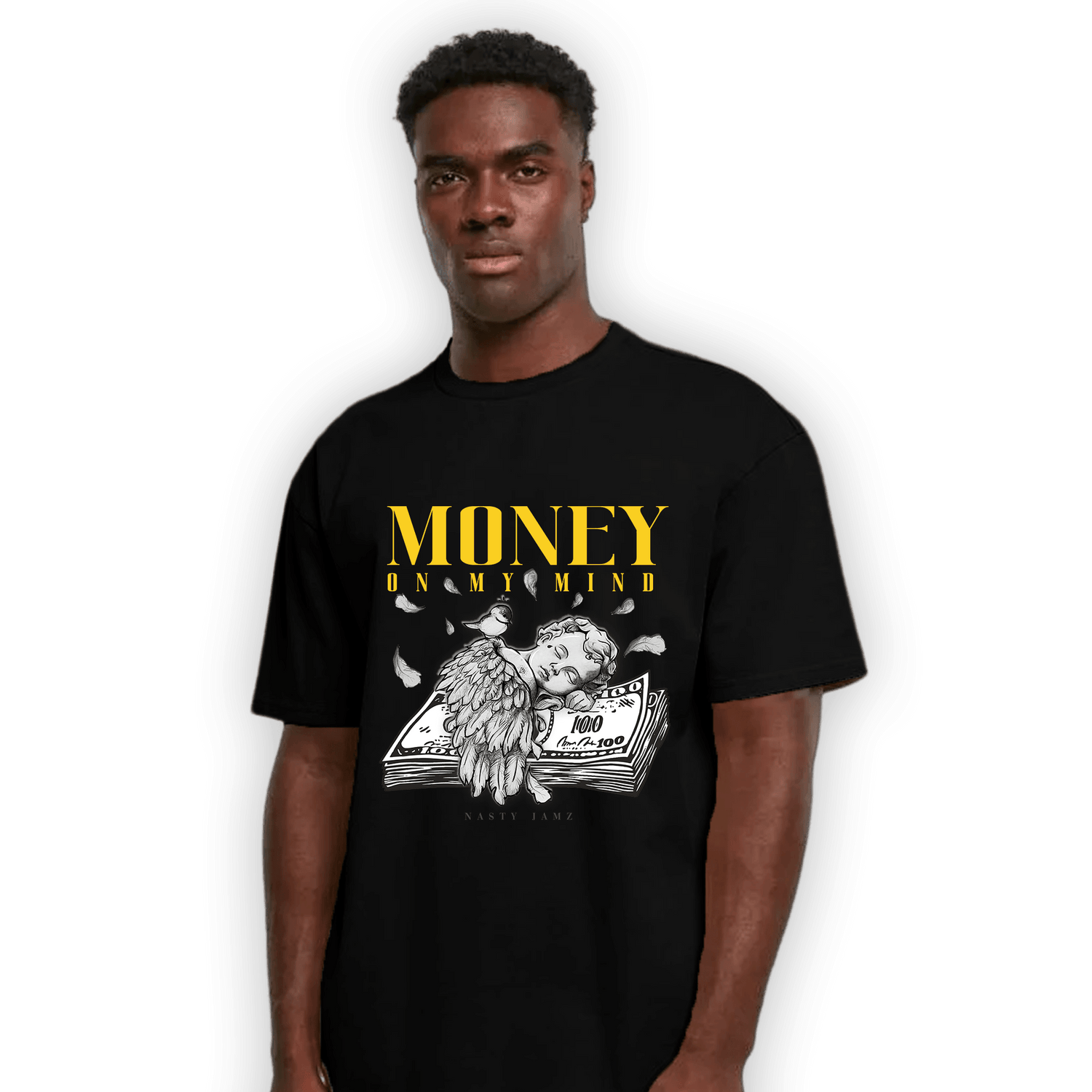 Thunder 4s T Shirt Match Money On My Mind Angel - NastyJamz