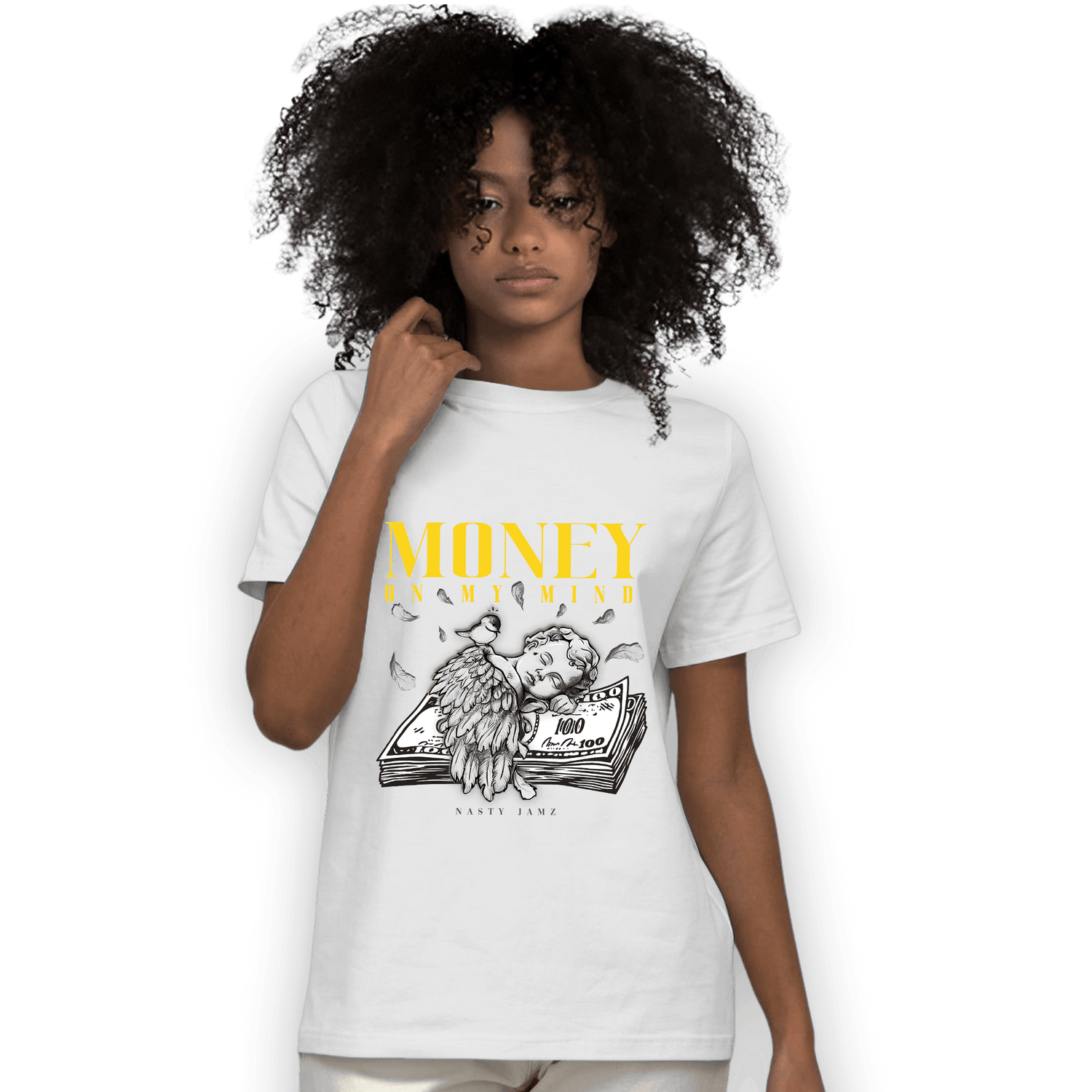 Thunder 4s T Shirt Match Money On My Mind Angel - NastyJamz