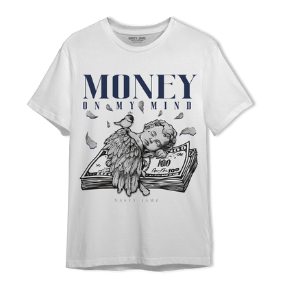 Midnight Navy 5s T Shirt Match Money On My Mind Angel - NastyJamz